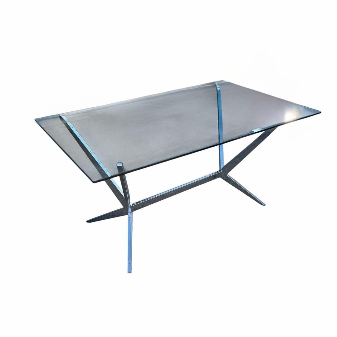 【美品】カリガリス ガラス天板ダイニングテーブル