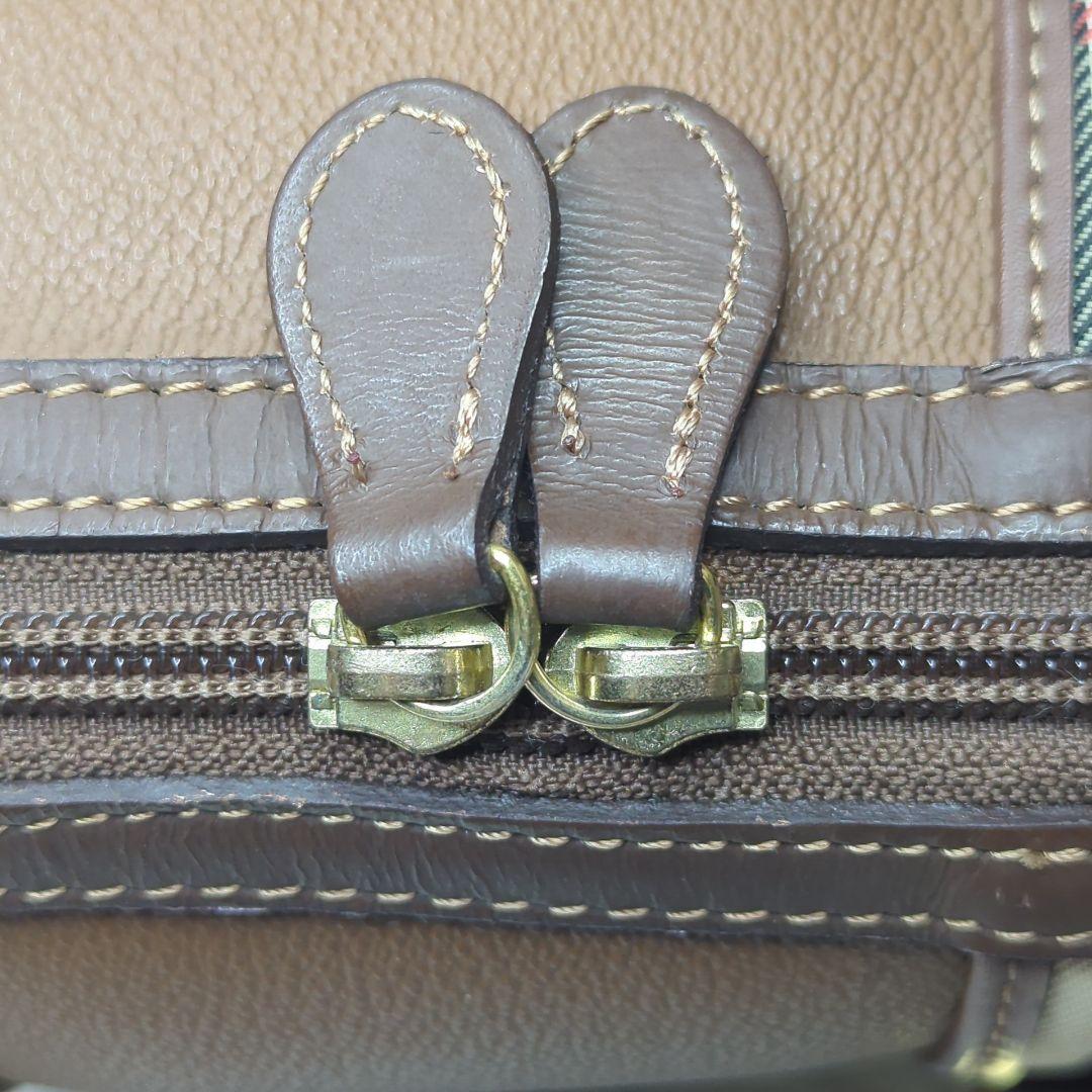 美品✨バーバリー シューズバッグ レザー ブラウン ノバチェック ゴルフ
