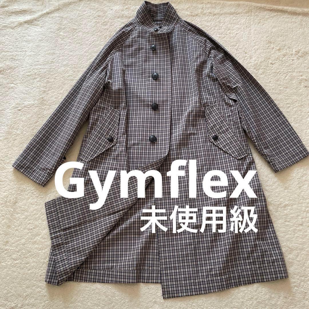 未使用級 ジムフレックス ステンカラーコート チェック オーバーサイズ