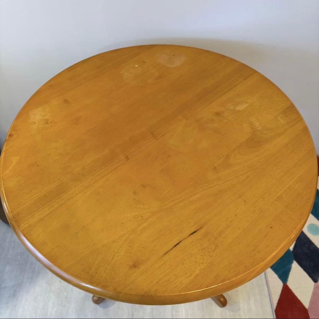 専用 Vintage ラウンドテーブル 木製 円形ダイニングテーブル