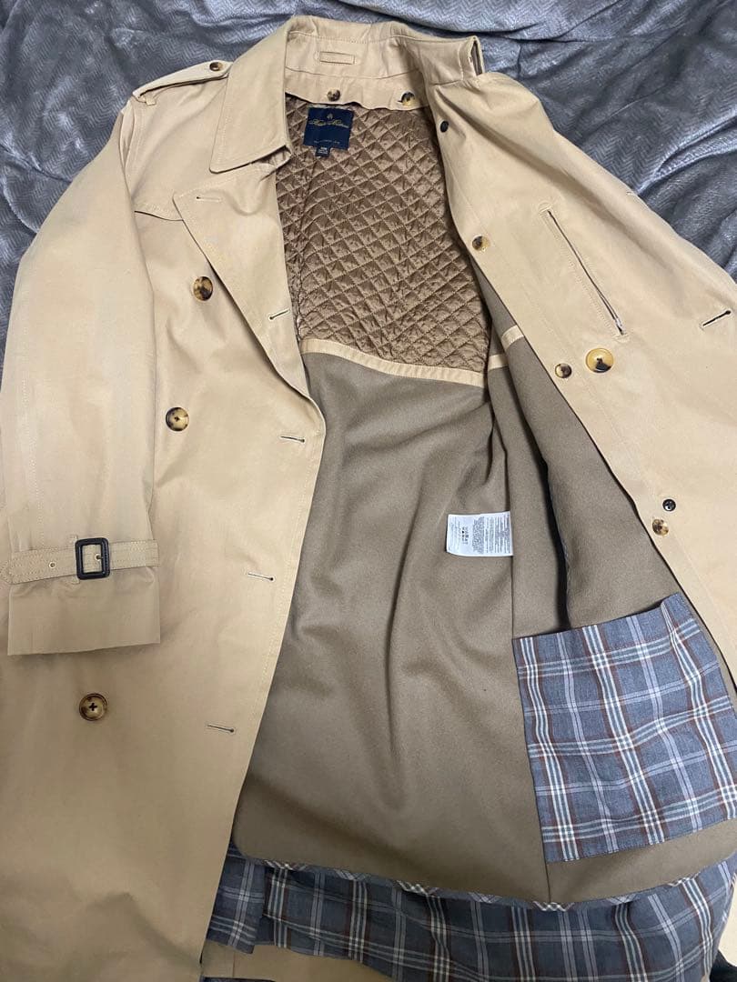 ブルックスブラザーズトレンチコート 高級カシミヤ混中綿ライナー XL 42R