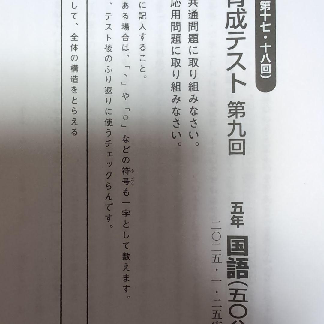 2025年度日能研学習力育成テスト5年後期全9回分
