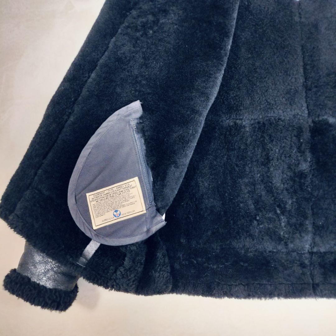 【極希少】AVIREX B-3 ムートンジャケット 黒 44 ビッグサイズ