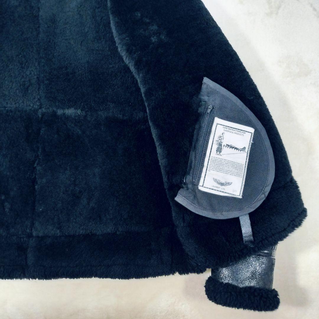 【極希少】AVIREX B-3 ムートンジャケット 黒 44 ビッグサイズ