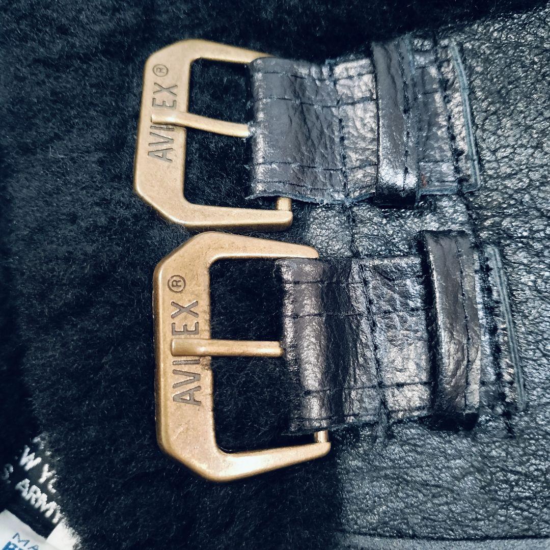 【極希少】AVIREX B-3 ムートンジャケット 黒 44 ビッグサイズ