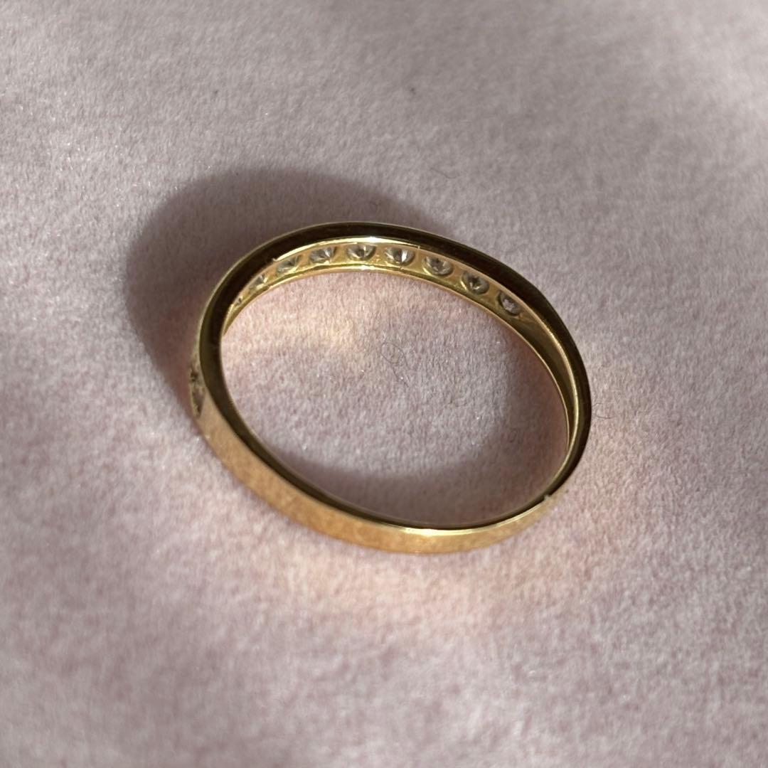 K18 YG ダイヤモンド ハーフエタニティ リング 11号