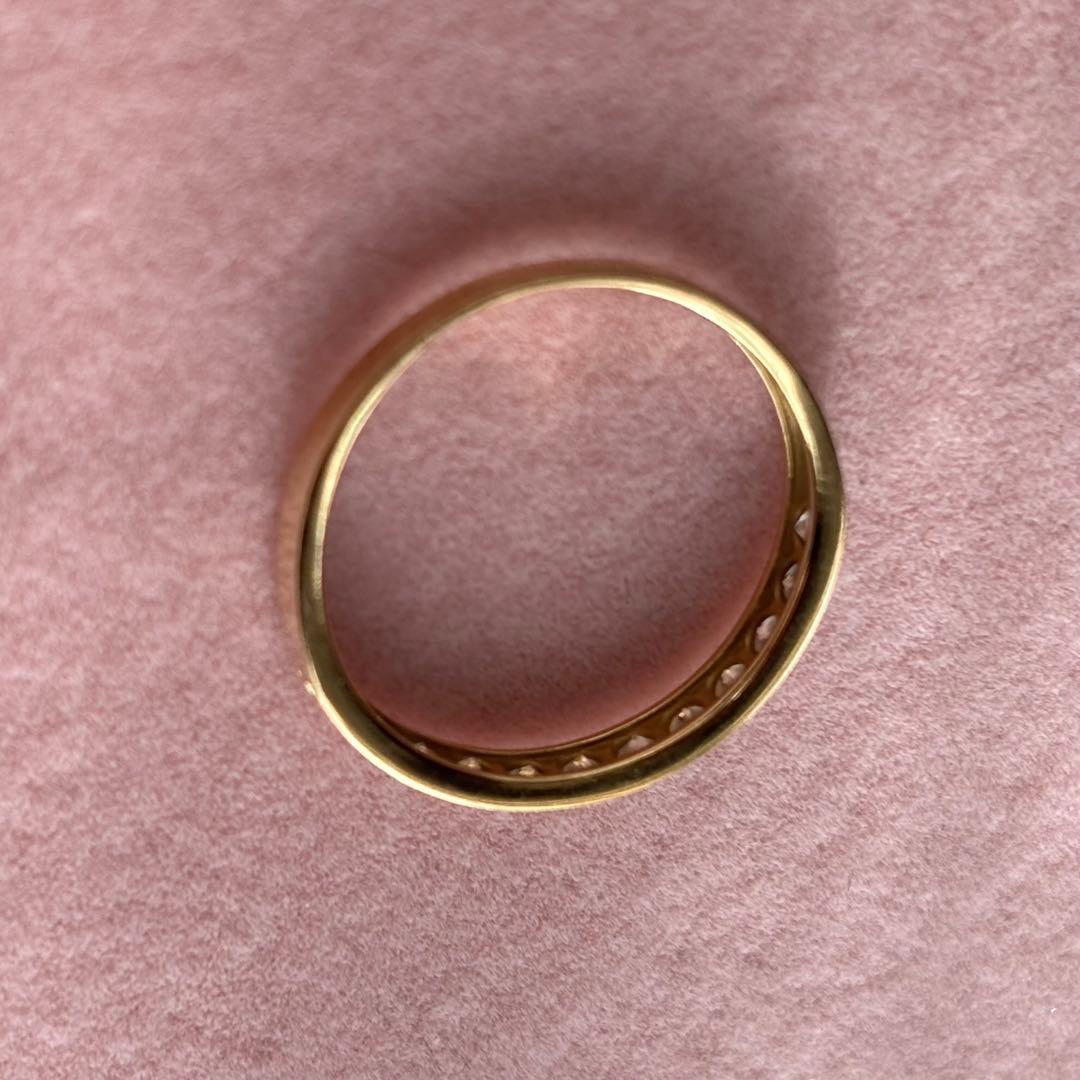 K18 YG ダイヤモンド ハーフエタニティ リング 11号