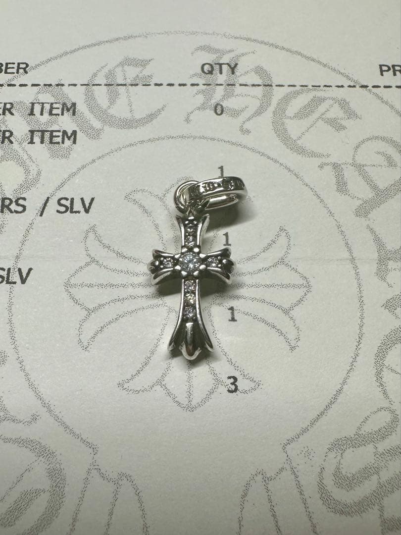 t*a様 クロムハーツ　クロス　ベビーファット　チャーム　シルバー925天然パヴ