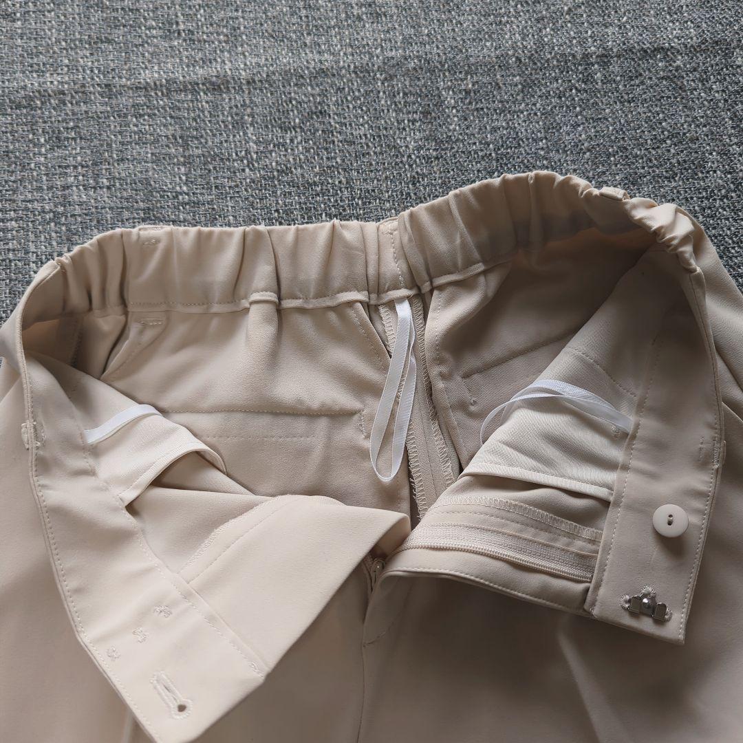 インディヴィ　春夏　UVケア　接触冷感　洗える　セットアップスーツ　アイボリー