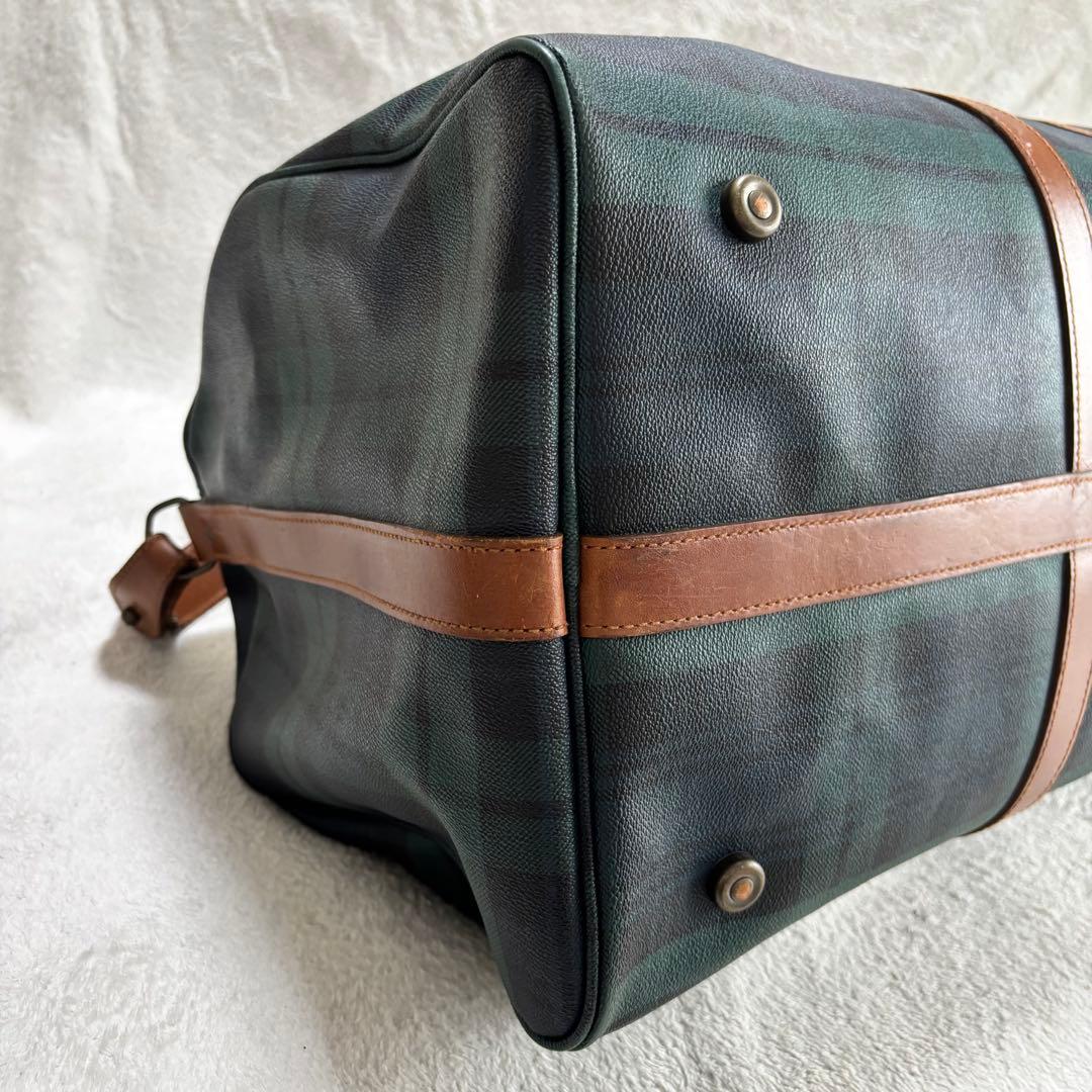 美品 ポロラルフローレン ブラックウォッチ 2WAY ボストンバッグ グリーン