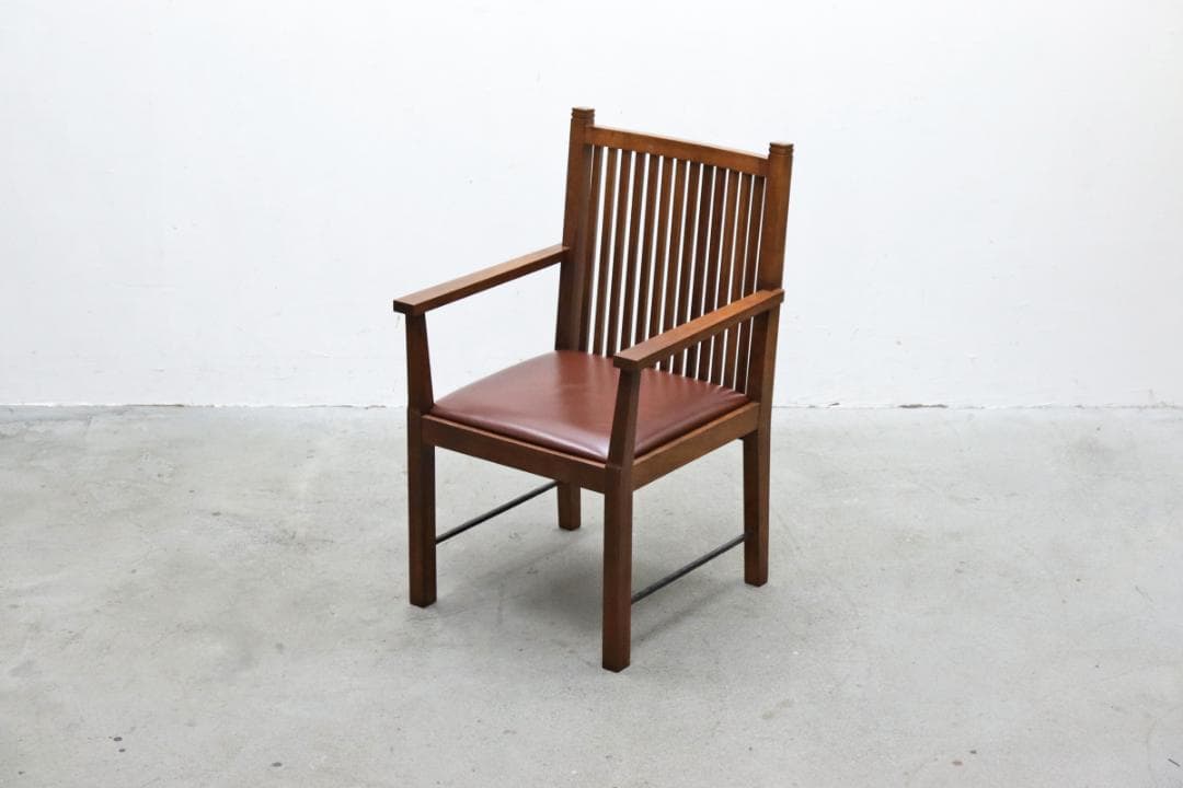 AREA エリア A-1-A 本革 ウォールナット アーム ダイニングチェア 2