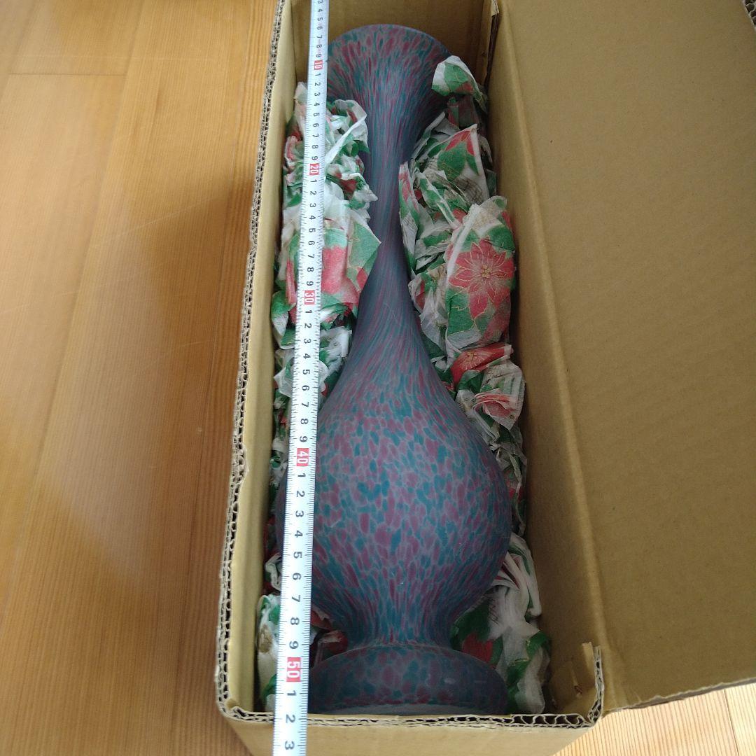 未使用　専用箱あり　ガラス製フラワーベース　花瓶　花器