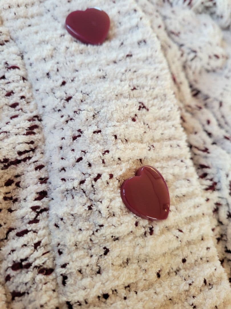 試着程度美品ジェラートピケスフレアランニットルームウェア上下2点セットハート