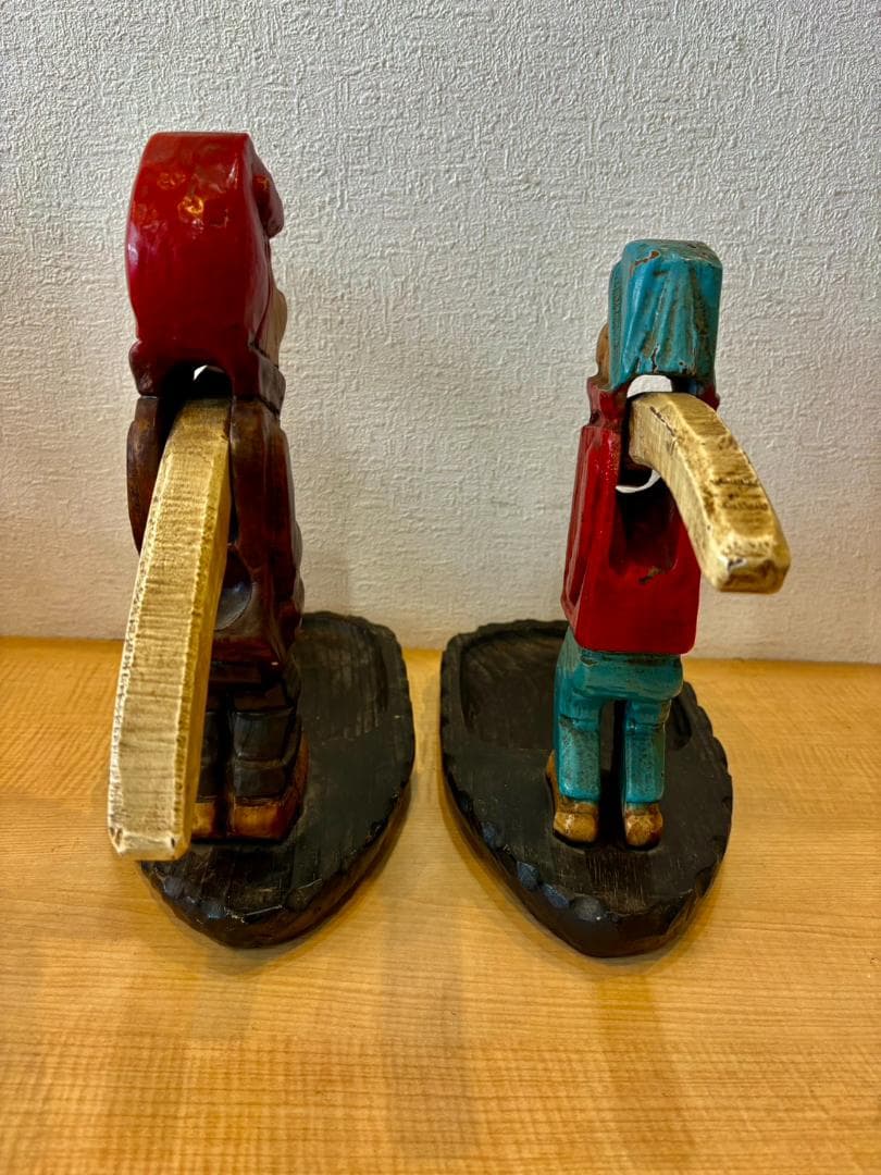 【希少】アンティーク 木製 くるみ割り人形 ペア 特大 32cm 置物 オブジェ