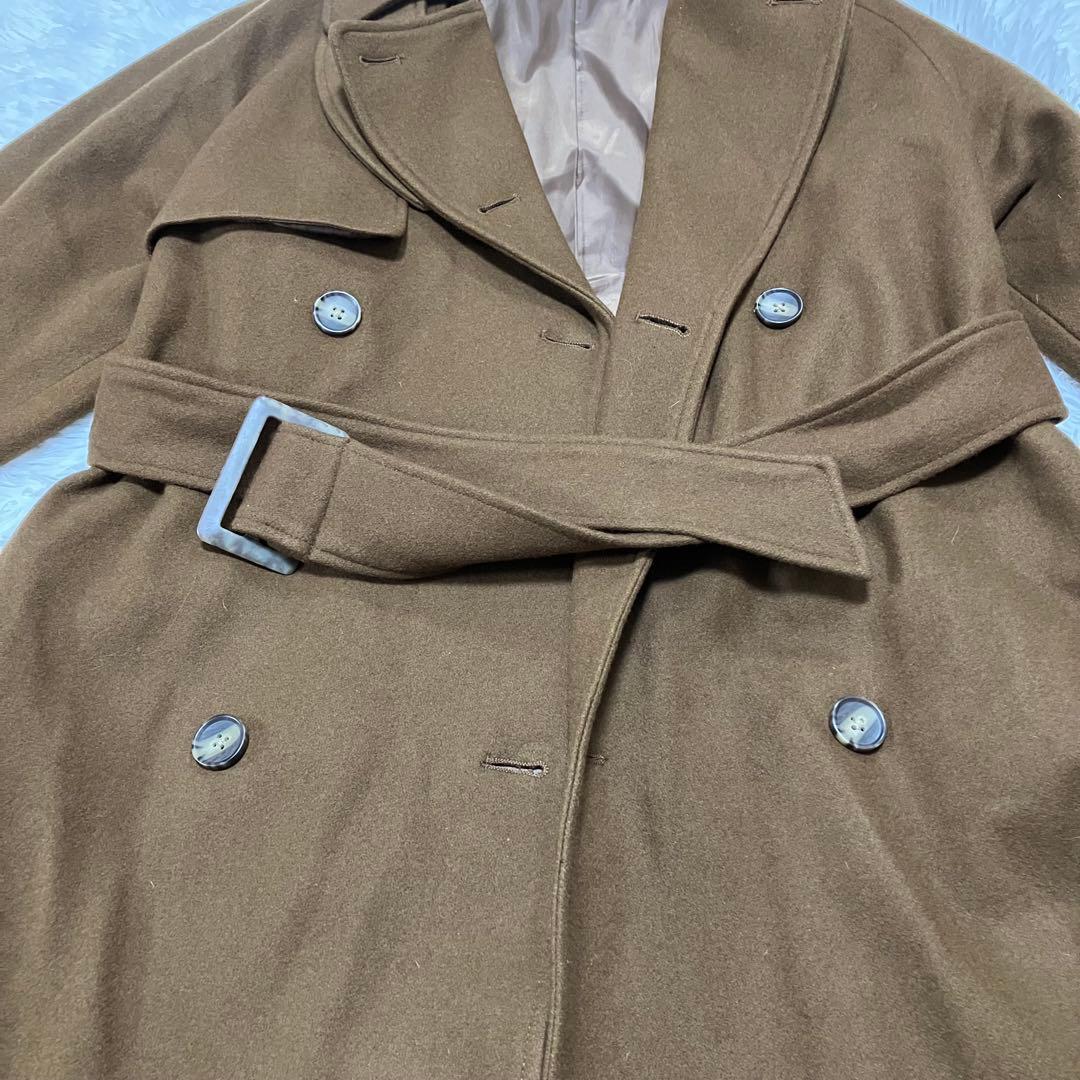 エイミーイストワール ベルテッドトレンチコート ブラウン ウール M レディース