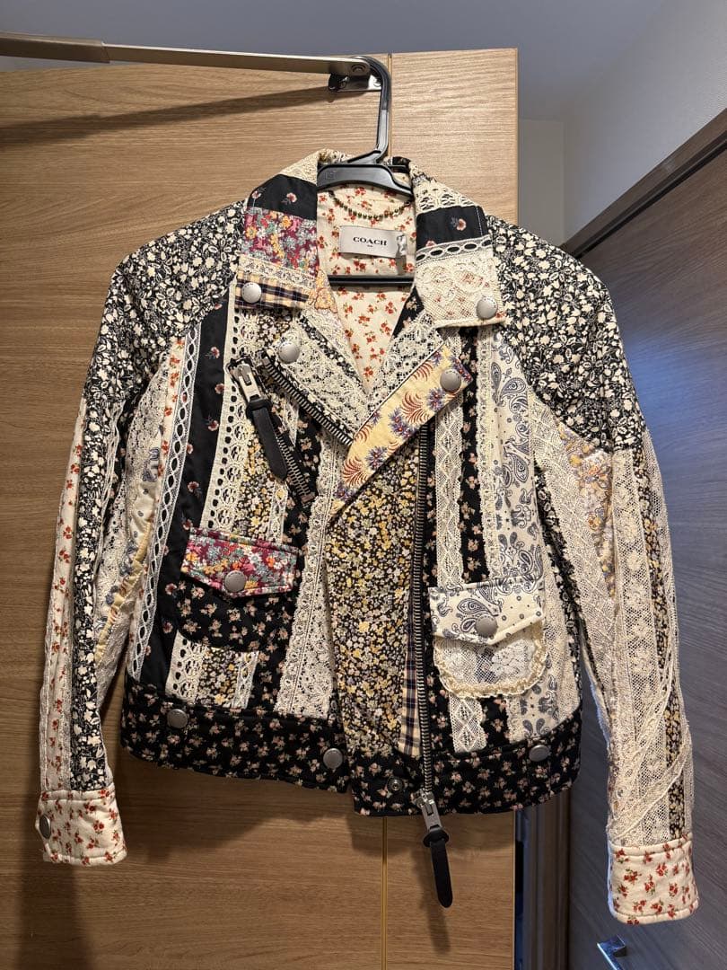 sweetluck coach 花柄 パッチワーク 中綿 ライダース