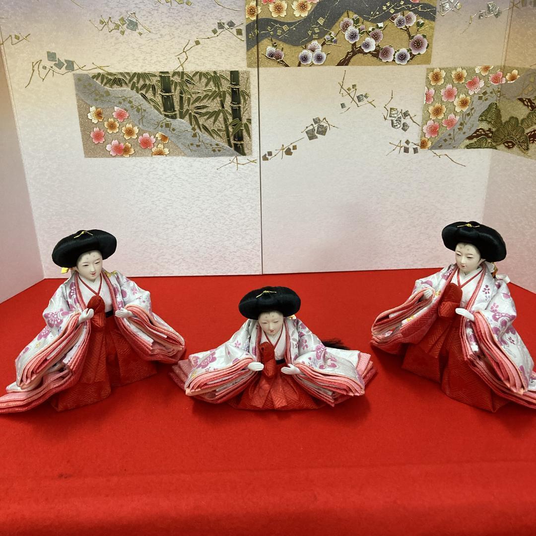 G8 可愛い　ひな人形　親王と官女のみ　人形のみ　コンパクト雛　三段飾り雛