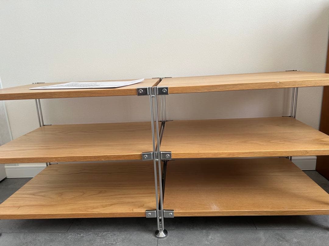 無印良品 ステンレスユニットシェルフ オーク材 AVラックセット