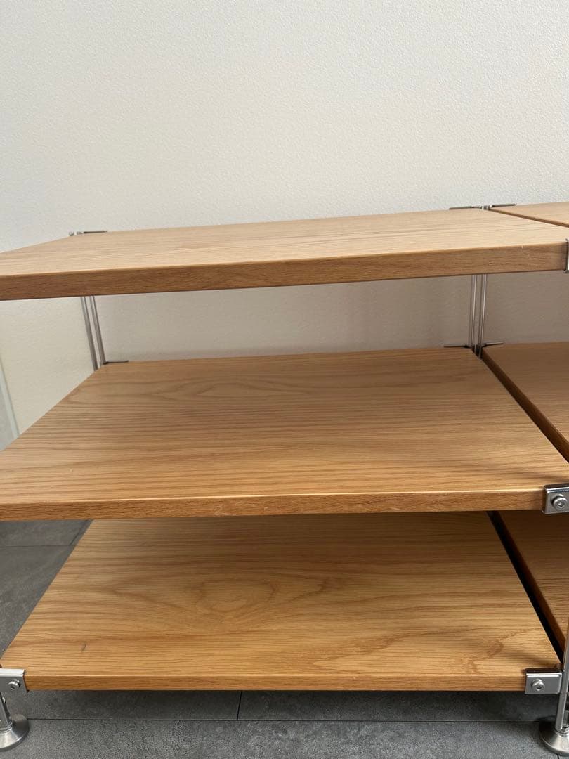 無印良品 ステンレスユニットシェルフ オーク材 AVラックセット