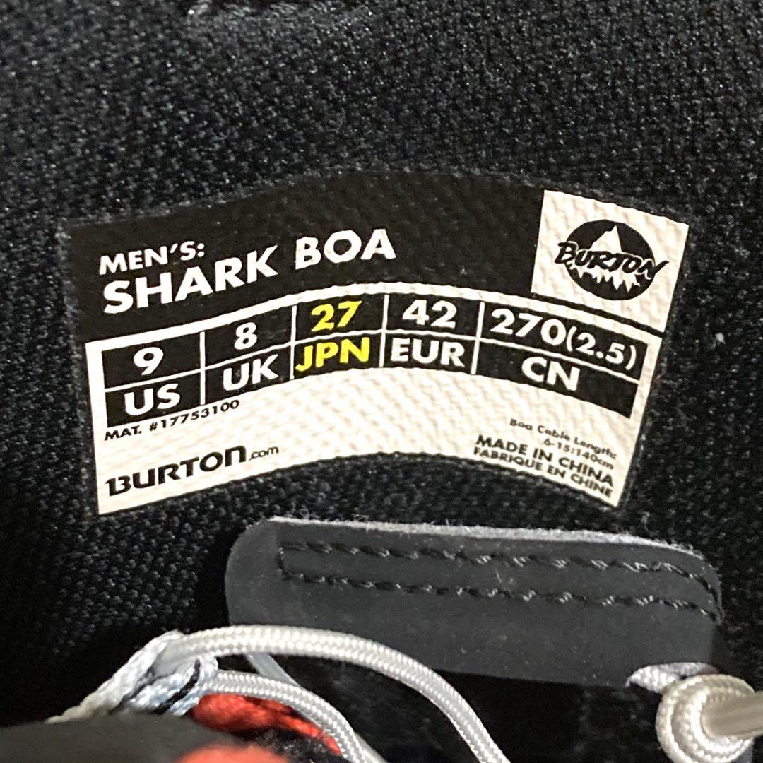 美品✨Burton SHARK BOA 27cm スノボーブーツ 大きめ