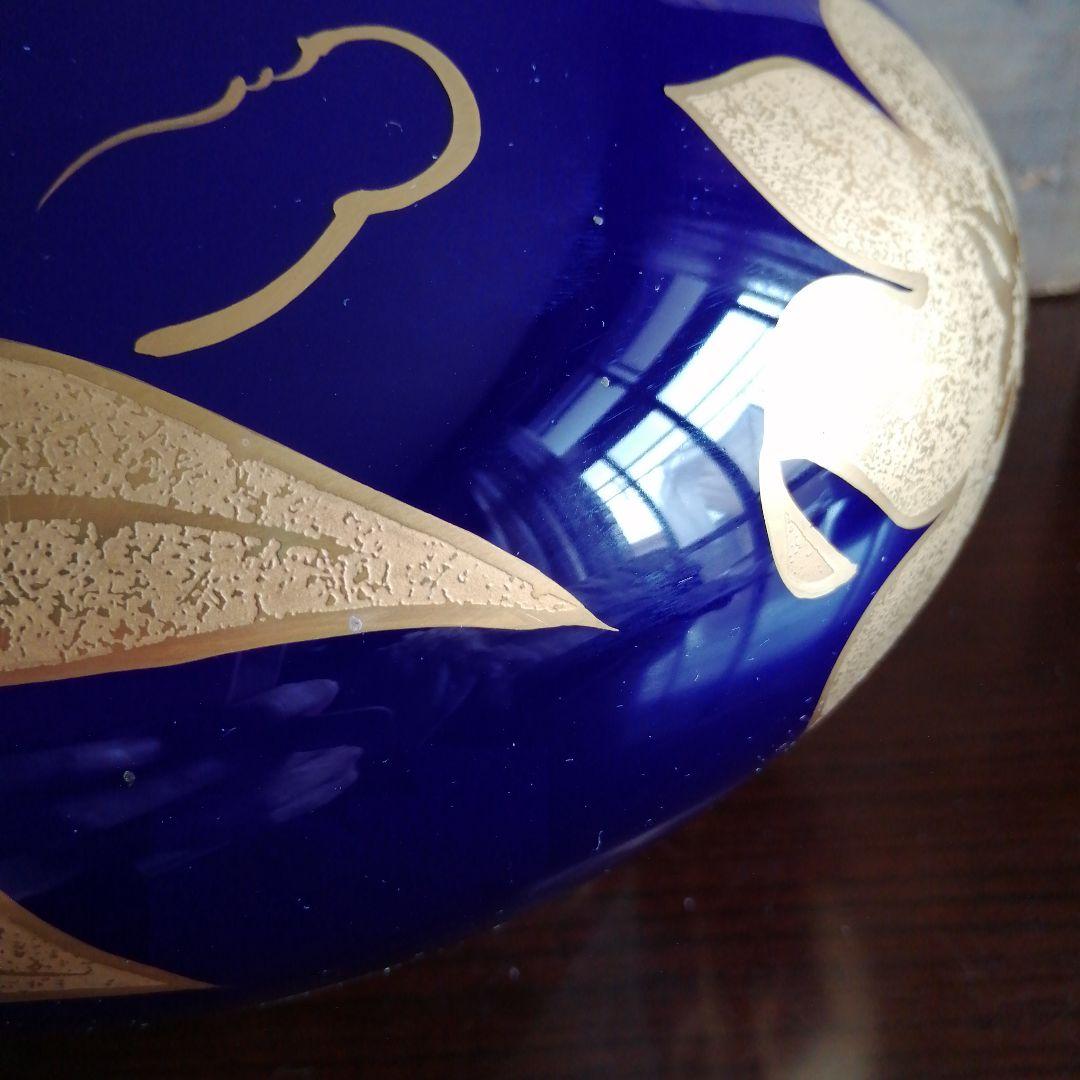 大倉陶苑　金銀彩花紋花瓶　30cm