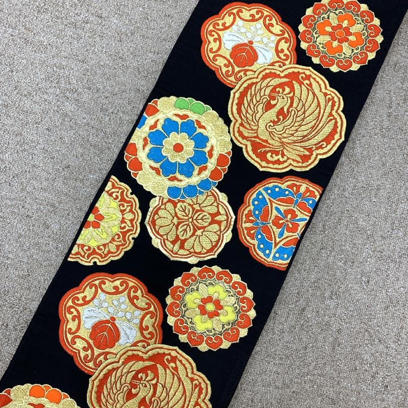 601ag47□七五三 七歳 女児 着物&袋帯 金彩 鴛鴦 花□状態良好