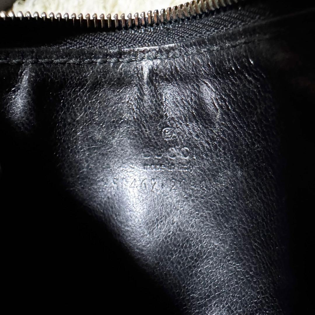 グッチ ディアマンテ 型押し ケース キーリング付き　レザー　ブラック