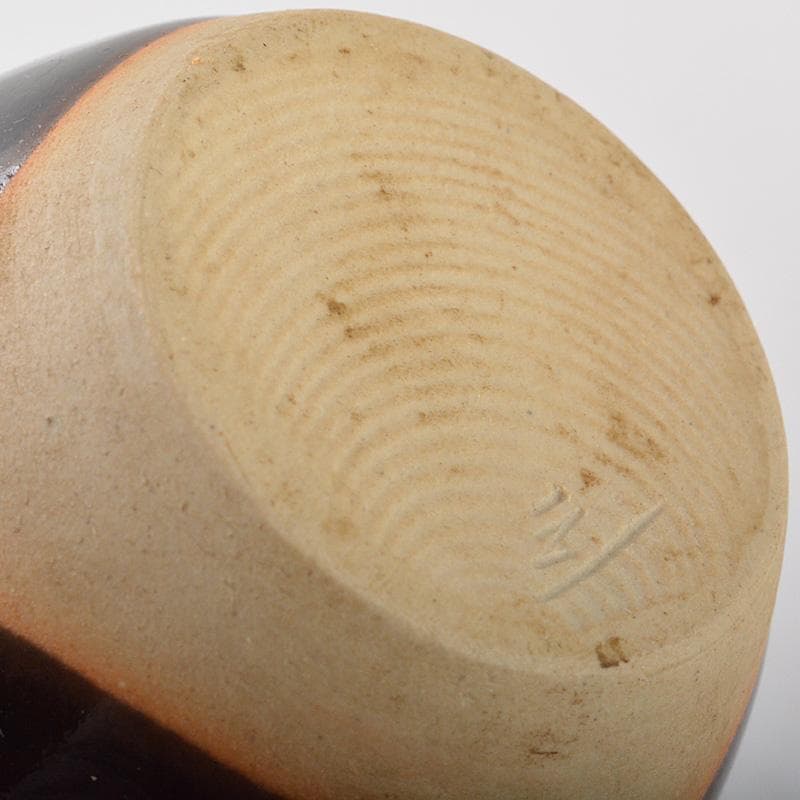 茶道具　京焼　洛東 　桶谷定一作　瀬戸釉　肩衝茶入　仕覆付　共箱　V　R7143