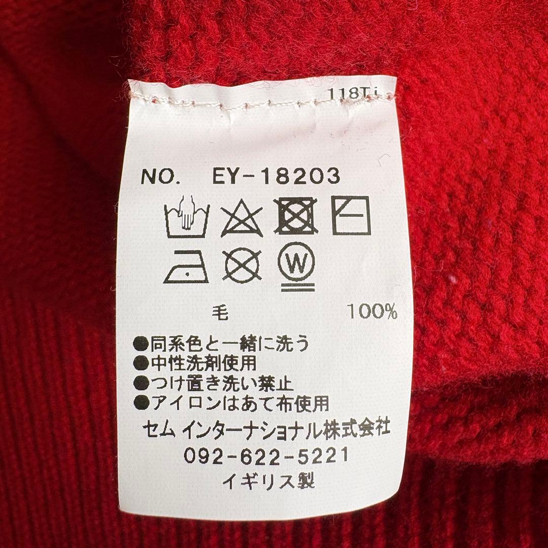 美品✨  TIDES 英国製 ウール100 タートルニット 赤 34