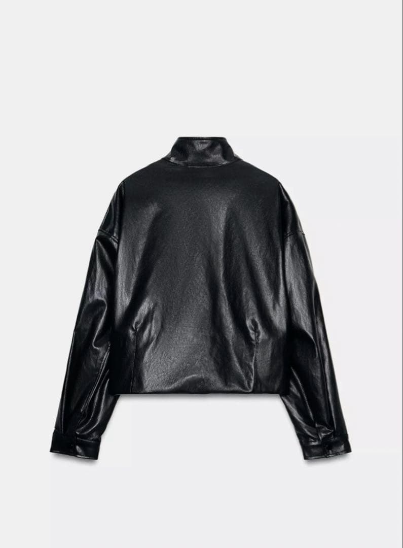 ZARA ザラ　フェイクレザーパデッドボンバージャケット　新品、未使用