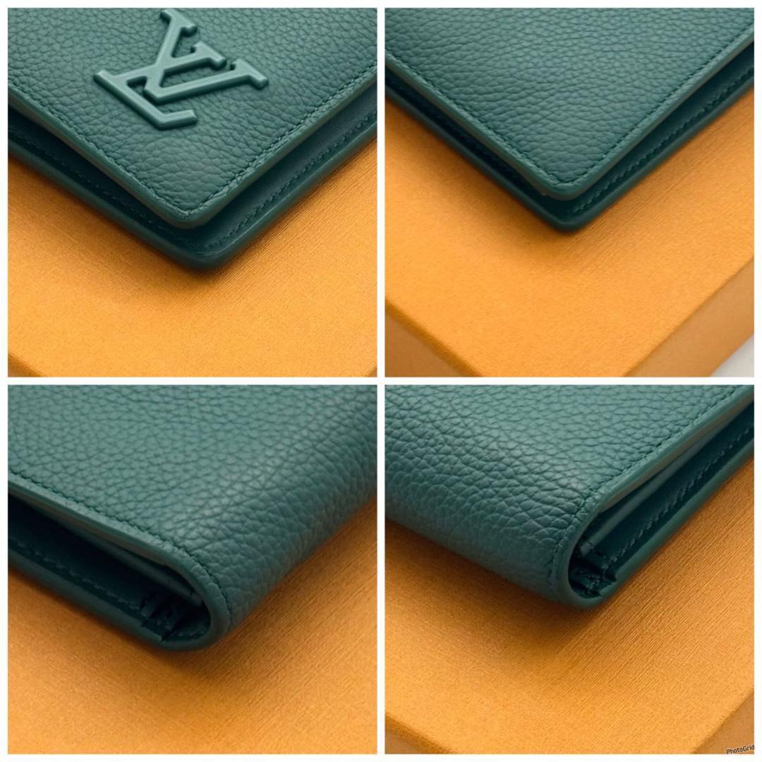 【現行 未使用に近い】ルイヴィトン アエログラム ポルトフォイユブラザ グリーン