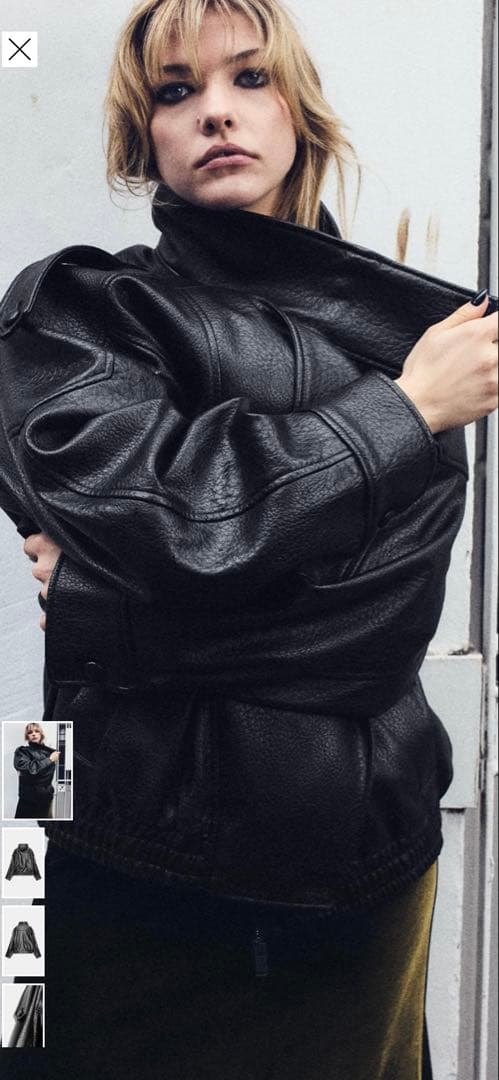 ZARA ブラック フェイクレザージャケット