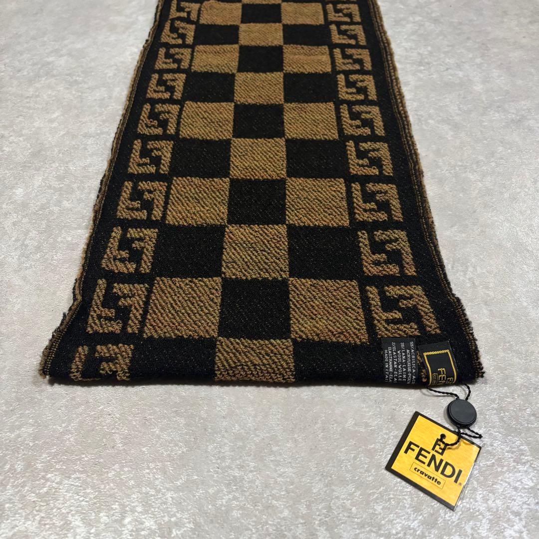 FENDI マフラー ズッカ ブラウン ブラック