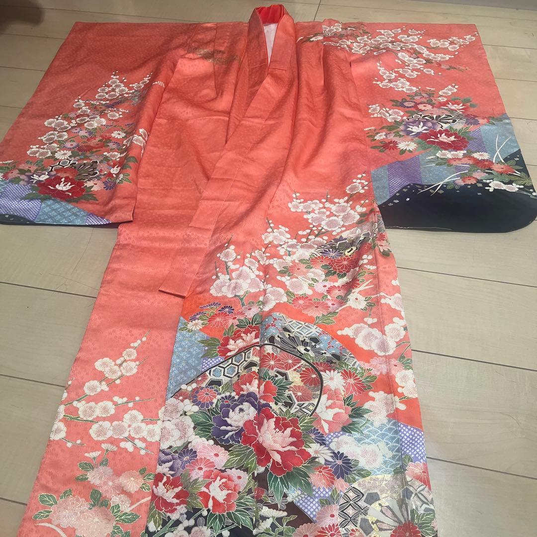 ７歳 子供用着物セット七五三用 花柄