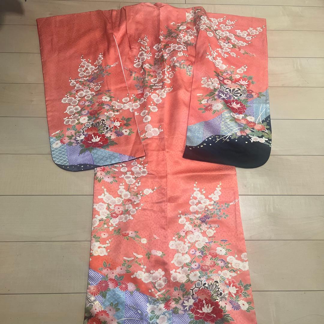 ７歳 子供用着物セット七五三用 花柄