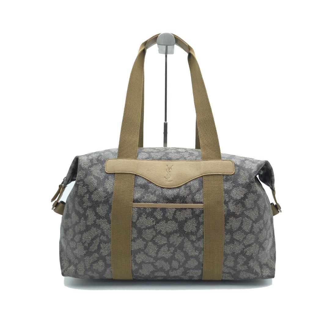 未使用級 イヴサンローラン ジラフ柄 ボストンバッグ トラベルバッグ PVC