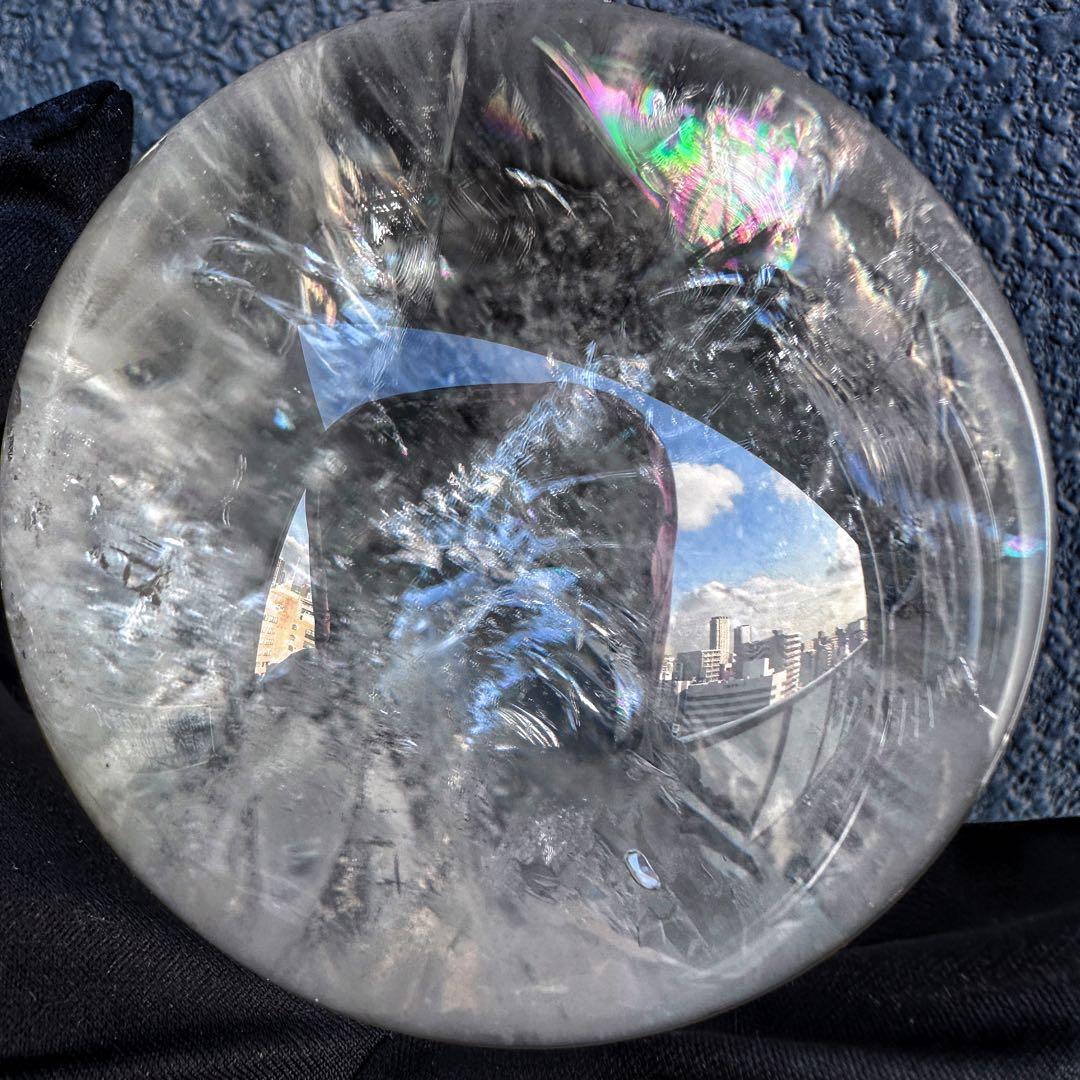 爆レア❗️アゼツライト☆レインボー☆ヒマラヤ水晶 丸玉☆虹☆パワー浄化A1246