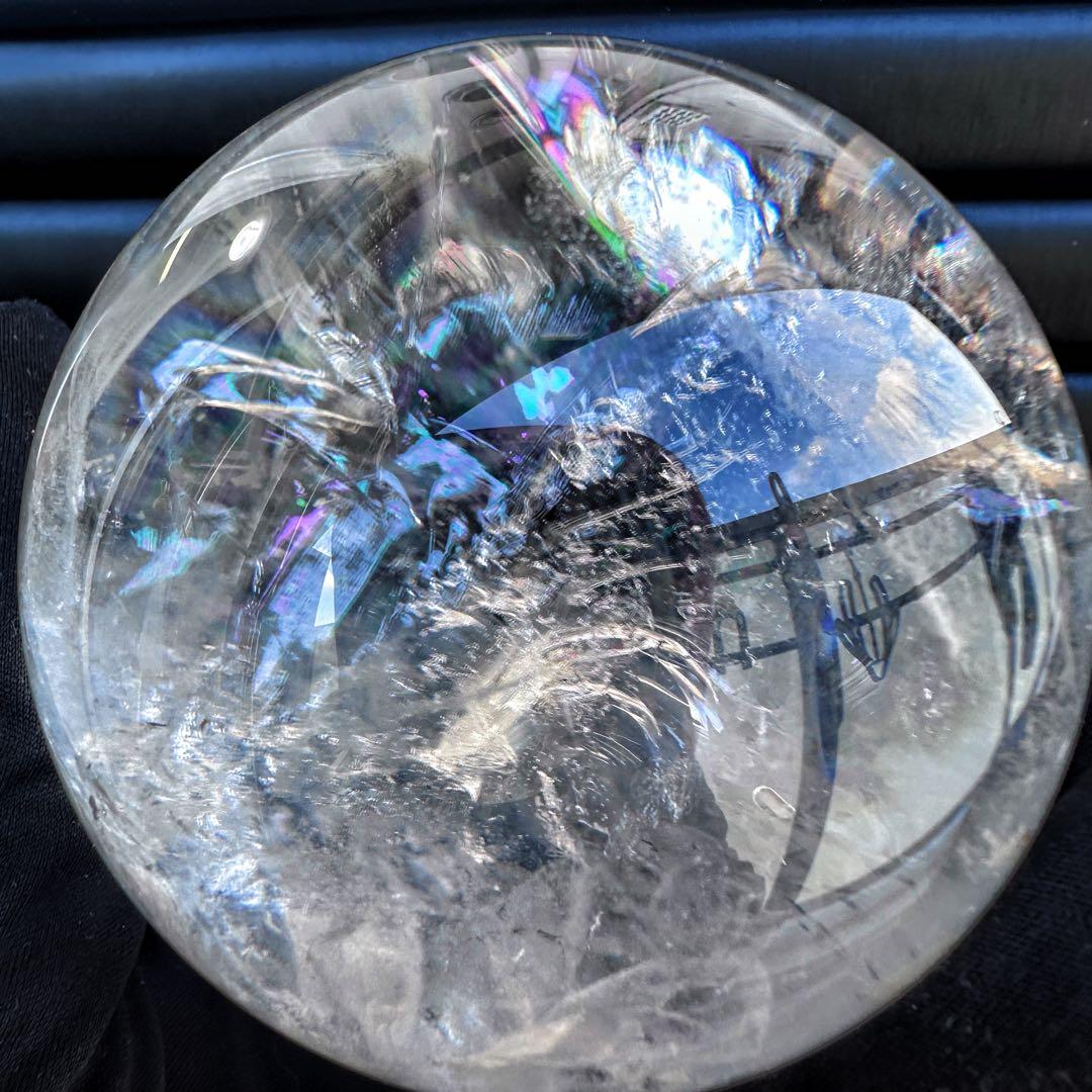 爆レア❗️アゼツライト☆レインボー☆ヒマラヤ水晶 丸玉☆虹☆パワー浄化A1246