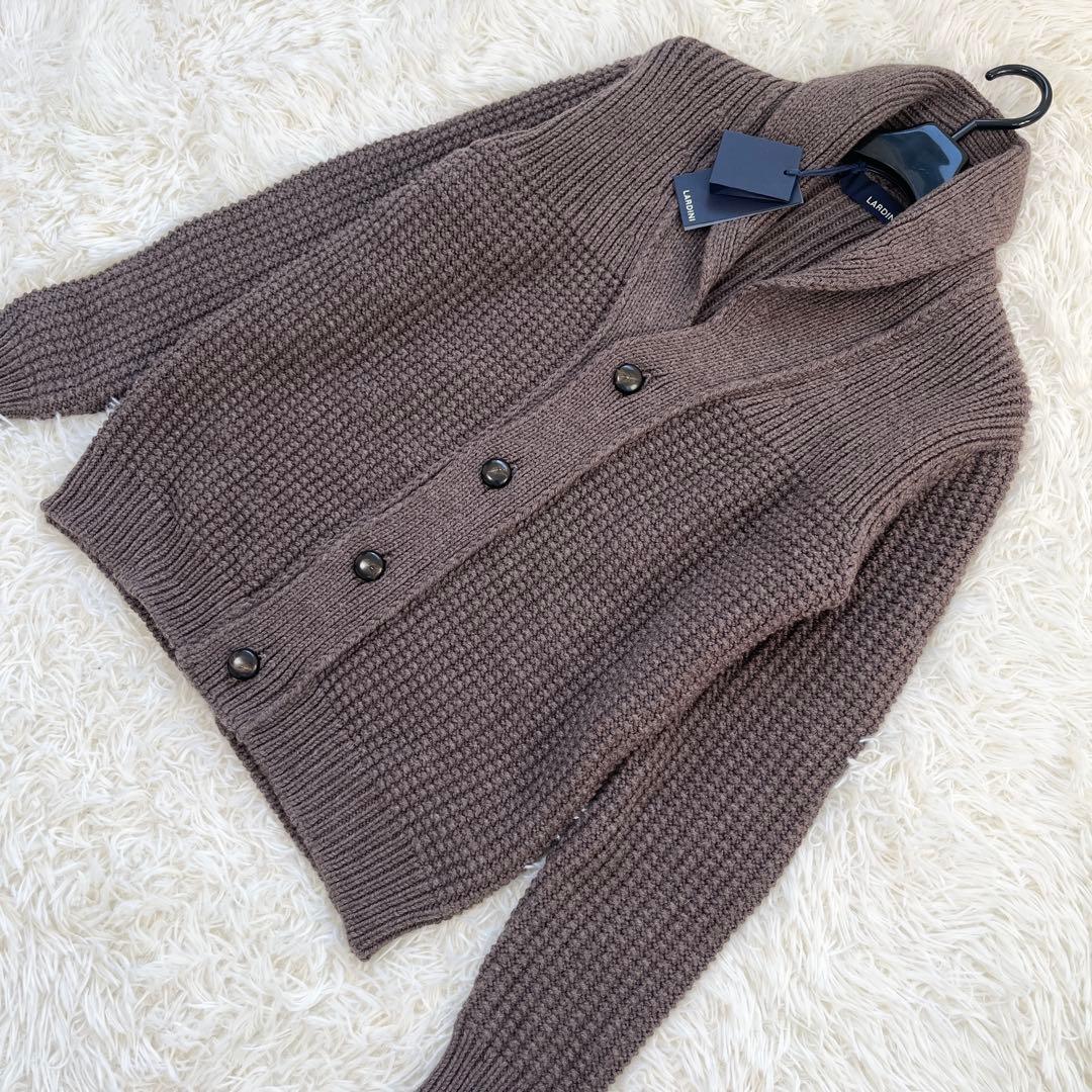 【未使用品】LARDINI ラルディーニ ショールカラーカーディガン　サイズ50