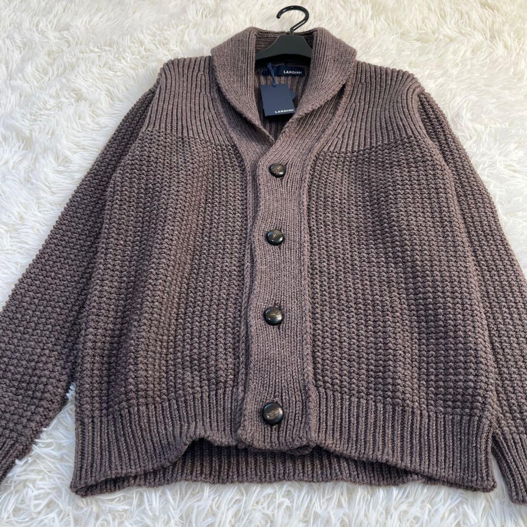 【未使用品】LARDINI ラルディーニ ショールカラーカーディガン　サイズ50