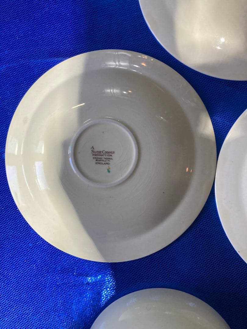 スージークーパー　パトリシアローズ　スープカップ　ソーサー　グリーン　4客分