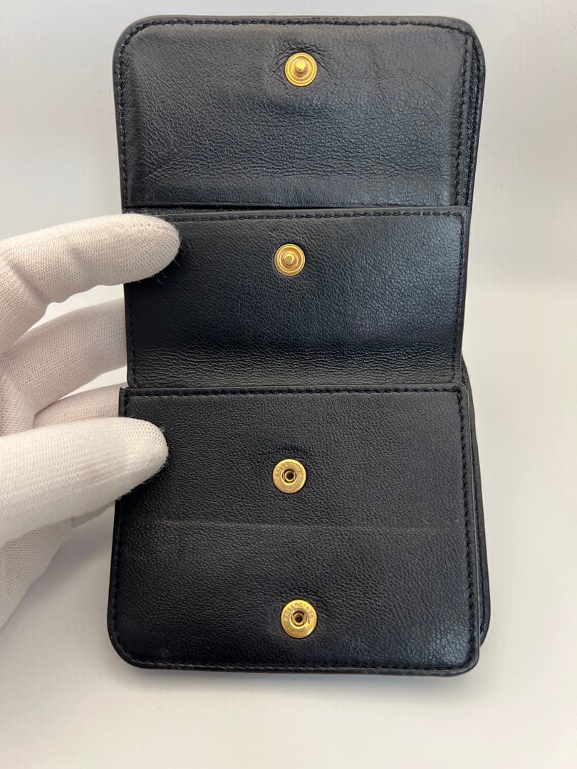 【美品】BALENCIAGA ブラック レザー 二つ折り財布