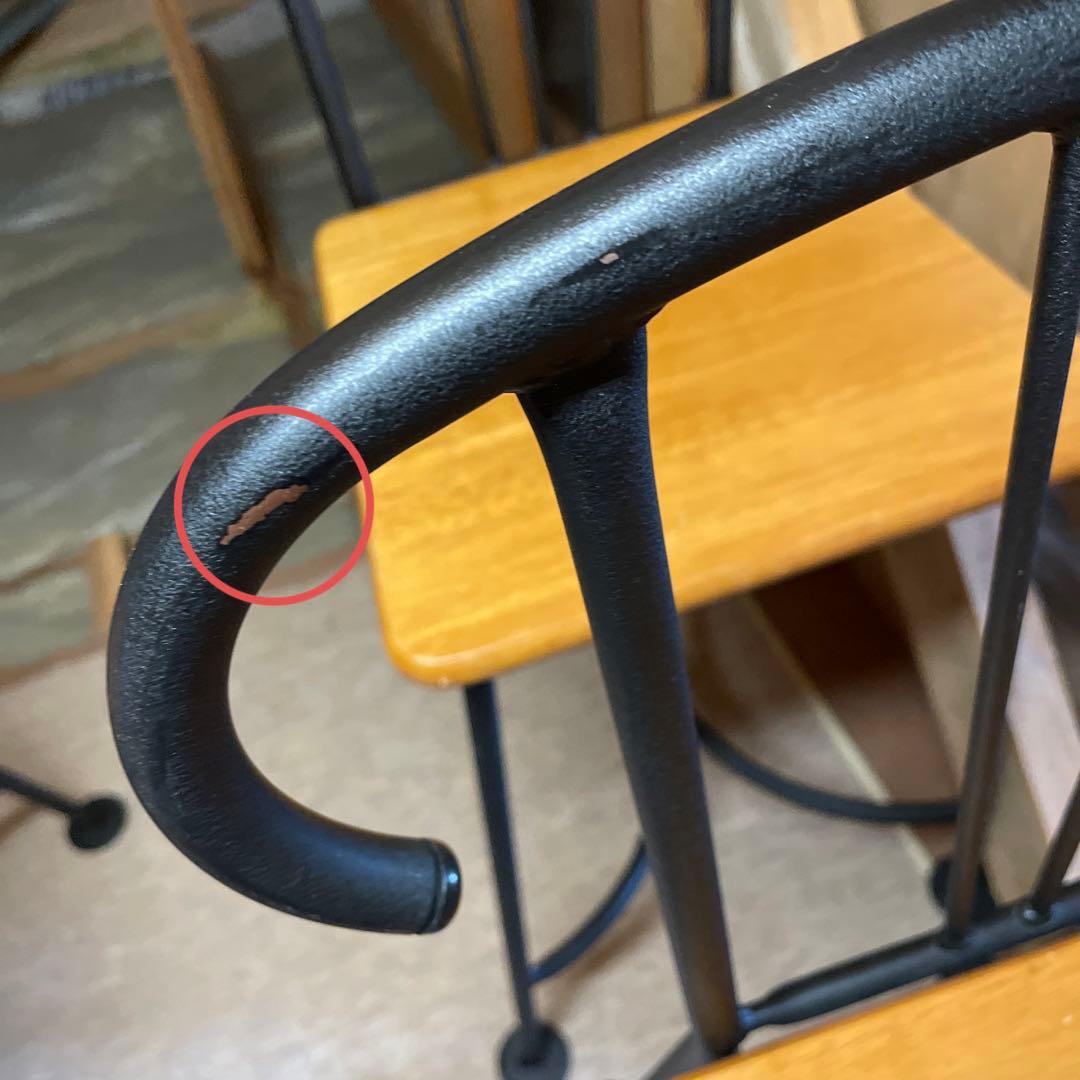 【引き取り希望】カウンターチェア　ハイチェア　4脚セット　アイアン　木　DIY