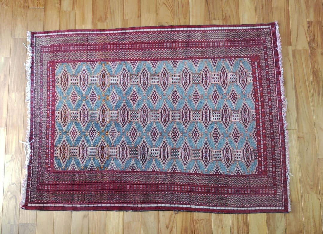 ヴィンテージ トライバルラグ 約100cm x 138cm