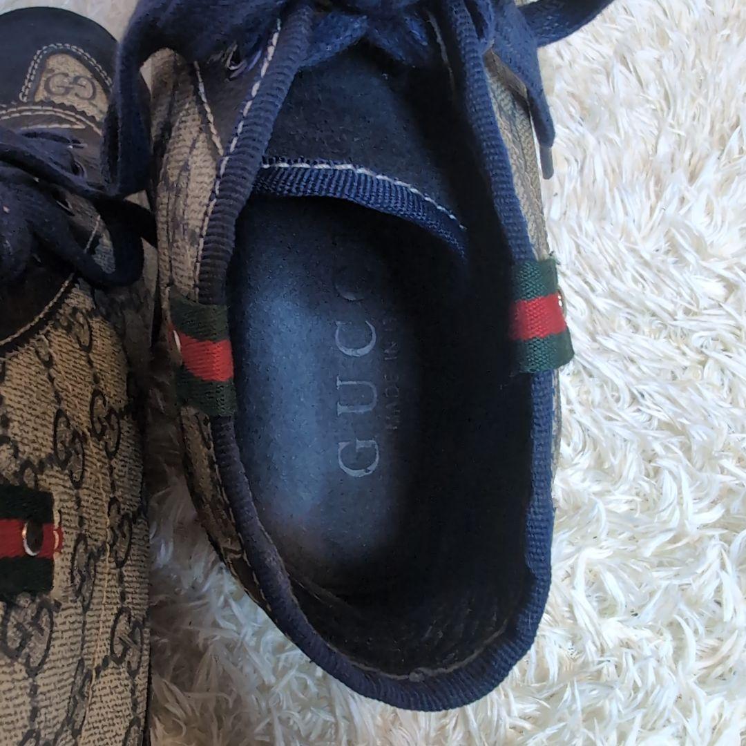 GUCCI グッチ シェリーライン GG ハイカットスニーカー ネイビー 38