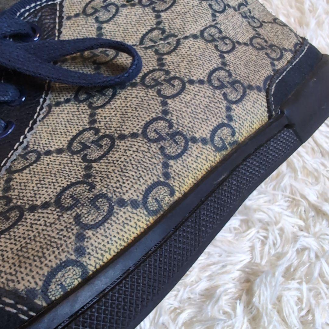 GUCCI グッチ シェリーライン GG ハイカットスニーカー ネイビー 38