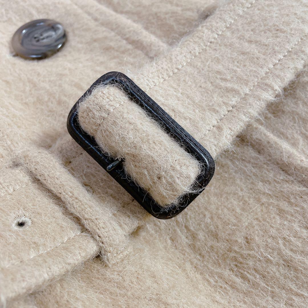 極美品　バーバリーブルーレーベル　アルパカ混　ノバチェック　ロングコート　秋冬