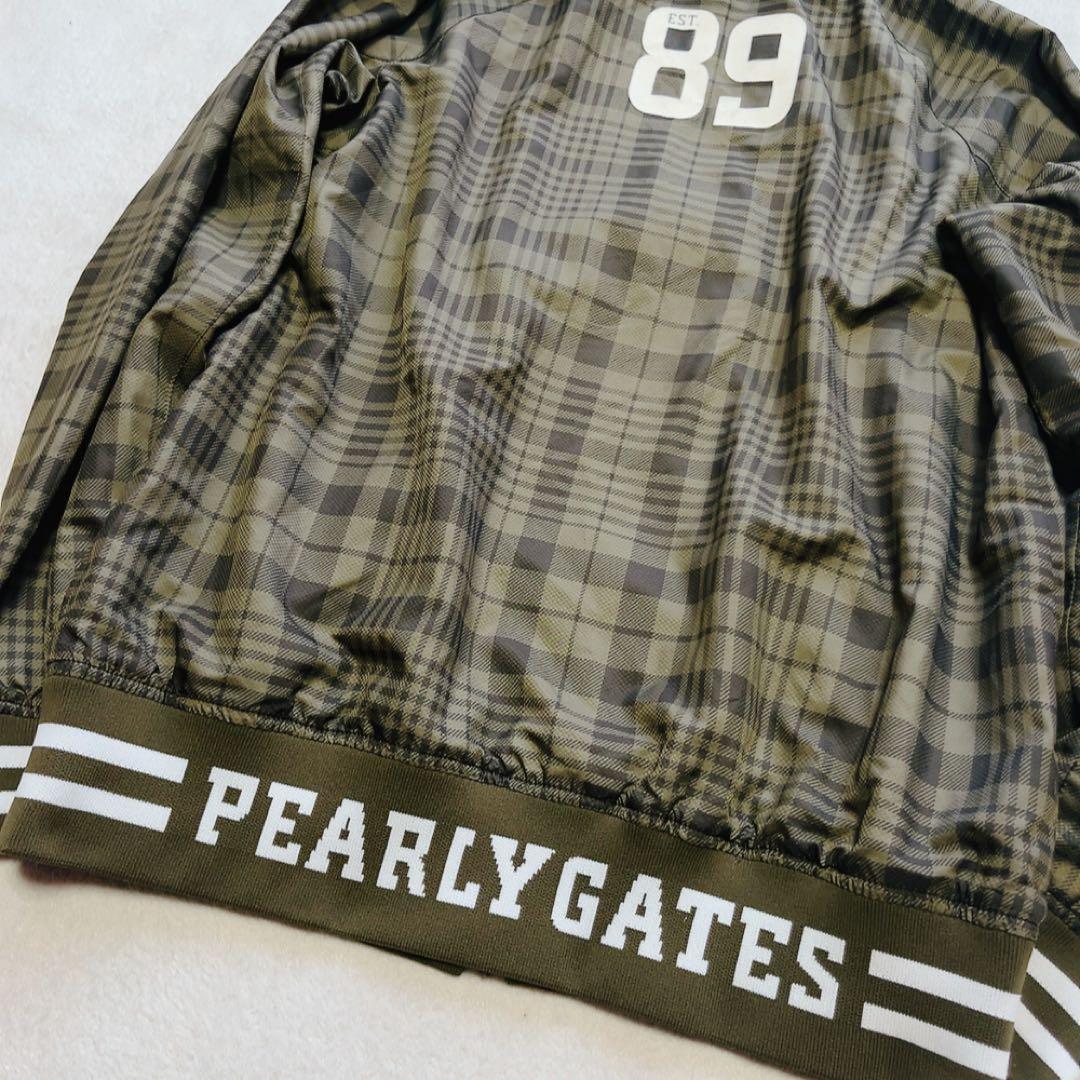 美品　パーリーゲイツ　蓄熱裏地　ナイロン　スニード　ジャケット　カーキ　チェック