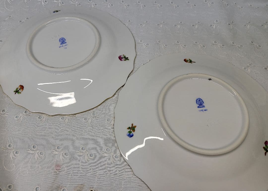 2枚✨ヘレンド ヴィクトリアブーケ サラダ デザート プレート19 皿 花蝶