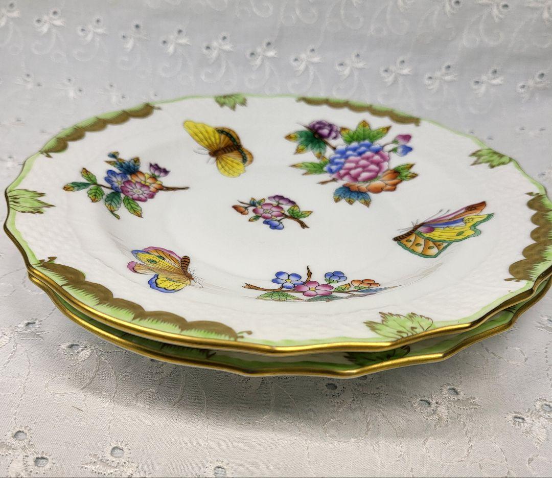 2枚✨ヘレンド ヴィクトリアブーケ サラダ デザート プレート19 皿 花蝶